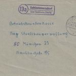 BRD - (13a) Schlammersdorf ü. Forchheim Landpost-Ra2 Brief n. München 1962