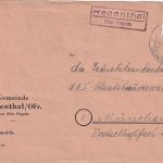 BRD - Regenthal ü. Pegnitz Landpost-Ra2 Brief n. München 1962