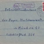 BRD - (13a) Treunitz ü. Bamberg 2 Landpost-Ra2 Brief n. München 1961