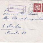 BRD - 8621 Lettenreuth Landpost-Ra1 Brief Lichtenfels - München 1962