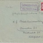 BRD - Schneppenbach ü. Aschaffenburg Landpost-Ra2 Brief n. München 1962