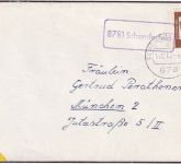 BRD - 8781 Schonderfeld Landpost-Ra1 Brief Trauerdrucksache Gemünden 1962