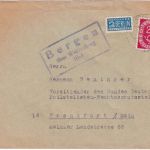 BRD - Bergen ü. Weißenburg (By) Landpost-Ra3 Brief n. Frankfurt a/M. 1952