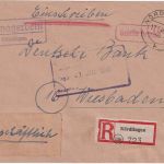 All.Bes. - Untermagerbein ü. Nördlingen Landpost-Ra22 Einschreibebrief 1946