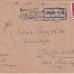 DR - Weinried ü. Memmingen Landpost-Ra2 Brief n. Pfaffenkirchen 1943