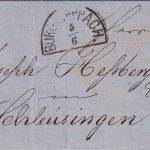 Bayern - 3 Kr. Wappen geschn. oMR 835 HKS Burgpreppach 5/6 Brief 1867