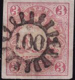 Bayern - 3 Kr. Wappen geschn. fast zentr. gMR 100 Ebrach Ofr.