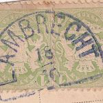 Bayern - 2x1 Kr. Wappen gez. Correspondenz-Karte blauer HKS Lambrecht 18/10