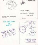 Italien - Fallschirmpost 3 Sonderkarten mit SST/Cachets Pisa 1985/88