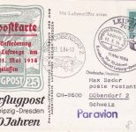 DDR - Leipzig 1984 70 Jahre Sonderflugpost Dresden/Leipzig/Dresden Sonderkarte