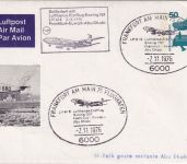 BRD - 50 Pfg. Privatganzsache 50 Jahre Dt. Lufthansa LH-Erstflug Frankfurt 1976