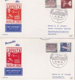 Berlin - Luposta 1962 2 Ausstellungsbelege mit Sonderlochung "LUPOSTA"