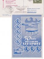 BRD - 50 J. Dt. Luftpost Sonderkarte ab Stuttgart-Flughafen n. DÄNEMARK 1962
