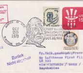 USA - 1st Emergency Parachute Jump 1922 SST Luftpostbrief Dayton AIRPEX 1979