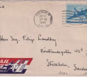 USA - 30 C. Luftpostausgabe Lupo-Zensurbrief n. SCHWEDEN Denver - Stockholm 1944