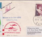 Finnland - Zuleitungspost Postsegelflug Elchingen Hornberg 1958