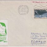 Frankreich - Postsegelflug Elchingen Hornberg unbearbeitete Zuleitungspost 1960