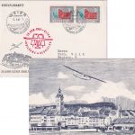 Schweiz - Weier/Olten Jubiläums-Segelflug 1961 Sonderkarte Ableitung Deutschland