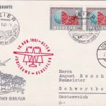 Schweiz - Weier/Olten Jubiläums-Segelflug 1961 Sonderkarte Ableitung Österreich