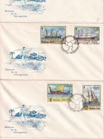 Kuba - Geschichte d. Schifffahrt 6 Werte a. 3 Schmuckumschlägen/FDC 1972