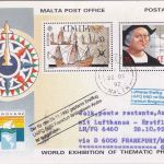 Malta - 10+35 C. Ganzsache Genova'92 Zuleitungspost LH-Erstflug 1992