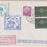 BRD - Europa-Tage 1961 1. Post-Segelflug Karlsruhe Gross-Gerau Brief m. Vignette