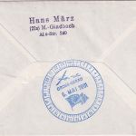 BRD - Europa-Tage 1961 1. Post-Segelflug Karlsruhe Gross-Gerau Brief m. Vignette