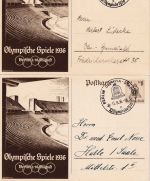 DR - Olympiade 1936 6 Ganzsachen mit versch. SST Berlin/Kiel