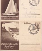 DR - Olympiade 1936 6 Ganzsachen mit versch. SST Berlin/Kiel