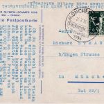 DR - München Olympia-Sommer 1936/Das Braune Band v. Deutschland farb. AK + SST
