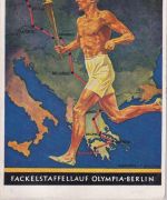 DR - Olympiade Berlin 1936 farb. Sonderkarte Fackelstaffellauf + SST/Cachets