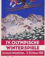 DR - IV. Olympische Winterspiele Garmisch-Partenkirchen farb. Sonderkarte 1936