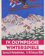 DR - IV. Olympische Winterspiele Garmisch-Partenkirchen farb. Sonderkarte 1936