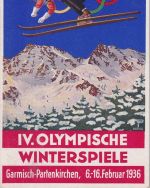 DR - IV. Olympische Winterspiele Garmisch-Partenkirchen farb. Sonderkarte 1936