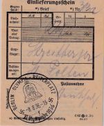 DR - Berlin Olympia Reiterplatz SST 8.8.36 Einlieferungsschein f. R-Brief