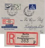 DR - 4+6 Pfg Olympia Zus-Druck R-Drucksache SST Berlin Presse-Hauptquartier 1936
