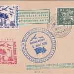 BRD - Europa-Tage 1961 1. Post-Segelflug Karlsruhe Gross-Gerau Brief m. Vignette