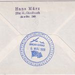 BRD - Europa-Tage 1961 1. Post-Segelflug Karlsruhe Gross-Gerau Brief m. Vignette