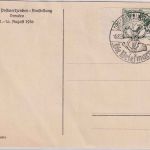 DR - Olympia-PWZ-Ausstellung Sonderkarte "Deutsche Arbeit" SST Dresden 1936