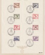 DR - Olympiade Berlin 1936 Satz/Sonderblatt m. 8 versch. Sonderstempeln 1.8.36