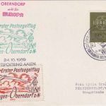 BRD - Elchingen Oberndorf 1. Postsegelflug Schmuckkarte SST Oberndorf 1959