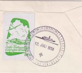 BRD - Elchingen Hornberg 1. Postsegelflug Sonderflugpost Vignette Cachet 1958