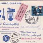 BRD - Kronfeld-Gedenksegelflug Schmuckkarte Zuleitungspost SST Wiesbaden 1961