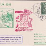 BRD - 1. Post-Segelflug Klippeneck Calw CABRIA 1961 Sonderkarte/SST Calw