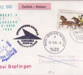 BRD - Segelflugpost Elchingen Weckrieden Ableitung UNO Wien 1985
