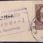 Bayern - Oberndorf T. Ebersberg Posthilfstellen-Ra3 Briefstück Bahnpost 1918