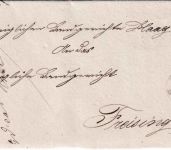 Bayern - Haag Fingerhut-K1 Dienstbrief "mit 2 Beilagen" n. Freising 1846