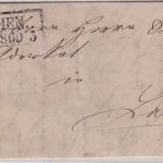 Bayern - 3 Kr. Wappen geschn. Brief oMR 325+Ra2 München 26. FEB 1869 n. Landshut