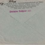 Et. West - 15 Pfg. Germania Feldpostbrief Fa. Bödiker & Co. - Hamburg 25.9.18