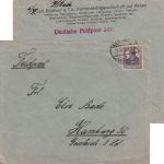 Et. West - 15 Pfg. Germania Feldpostbrief Fa. Bödiker & Co. - Hamburg 25.9.18